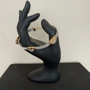 Gold and Silver Heart and butterfly Bracelet